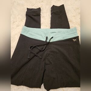 PINK Victoria's Secret Black and Mint Leggings